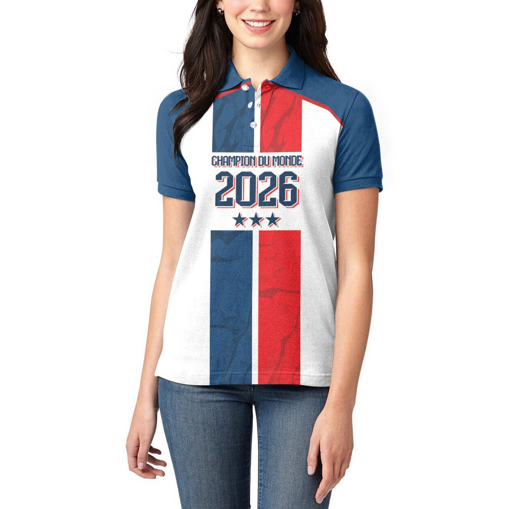 France Champion du Monde 2026 Custom Women Polo Shirt Allez les Bleus