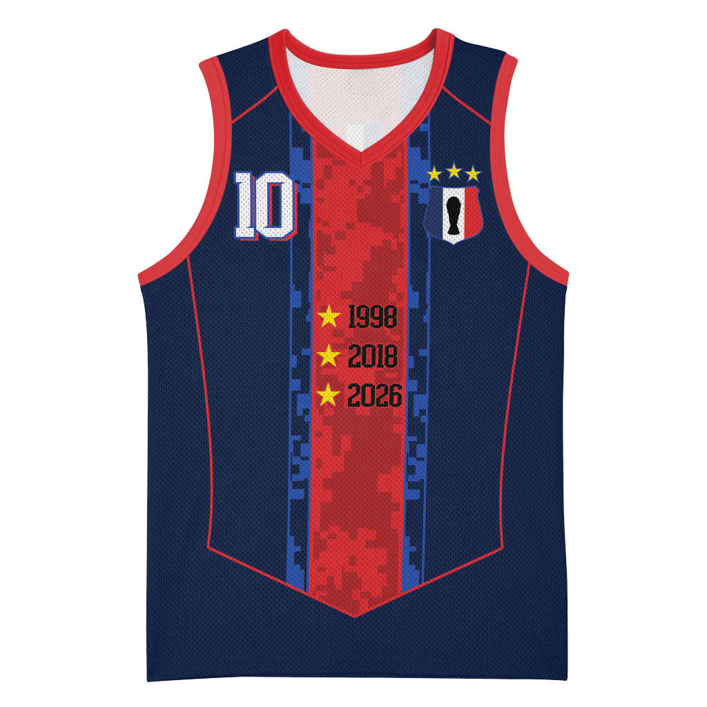 France Champion du Monde 2026 Custom Basketball Jersey Les Bleus Third Star Retro Style