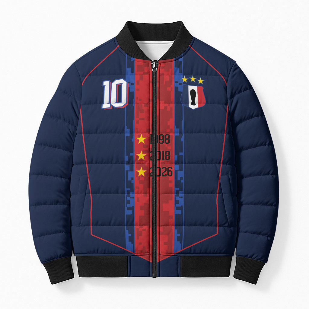 France Champion du Monde 2026 Custom Bomber Puffer Jacket Les Bleus Third Star Retro Style