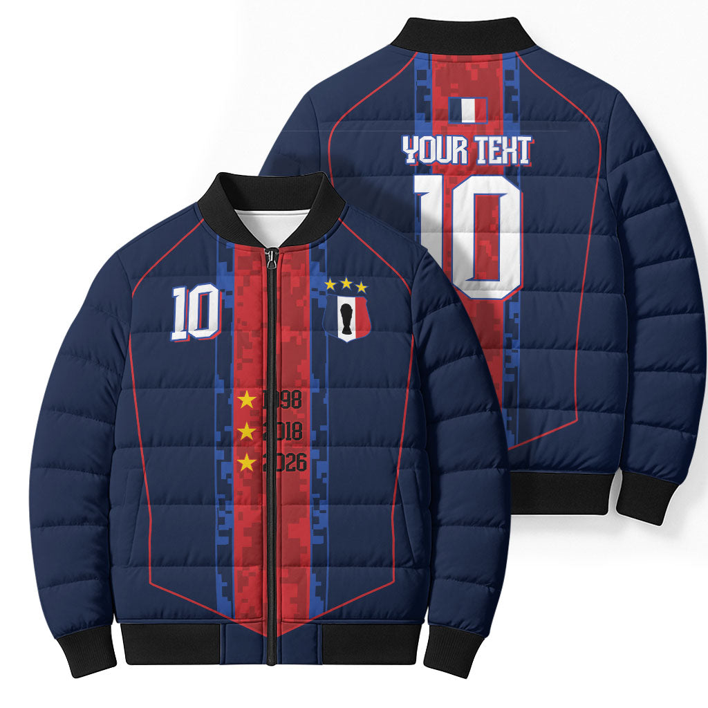 France Champion du Monde 2026 Custom Bomber Puffer Jacket Les Bleus Third Star Retro Style
