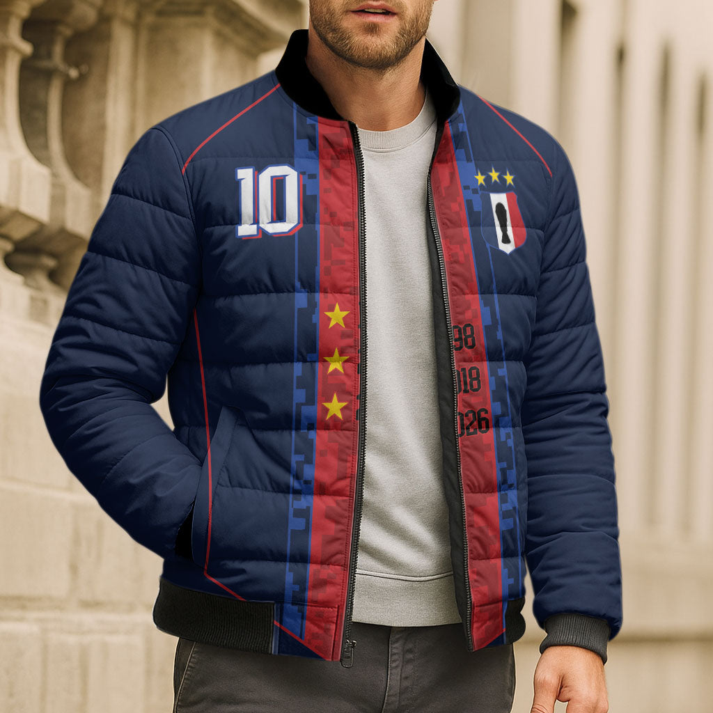 France Champion du Monde 2026 Custom Bomber Puffer Jacket Les Bleus Third Star Retro Style