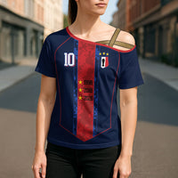 France Champion du Monde 2026 Custom Cross Shoulder Shirt Les Bleus Third Star Retro Style