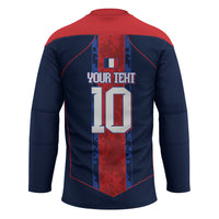 France Champion du Monde 2026 Custom Hockey Jersey Les Bleus Third Star Retro Style