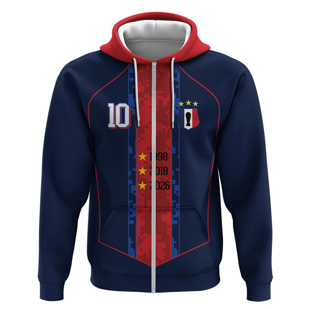 France Champion du Monde 2026 Custom Hoodie Les Bleus Third Star Retro Style