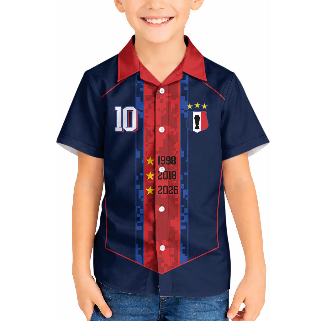 France Champion du Monde 2026 Custom Kid Hawaiian Shirt Les Bleus Third Star Retro Style