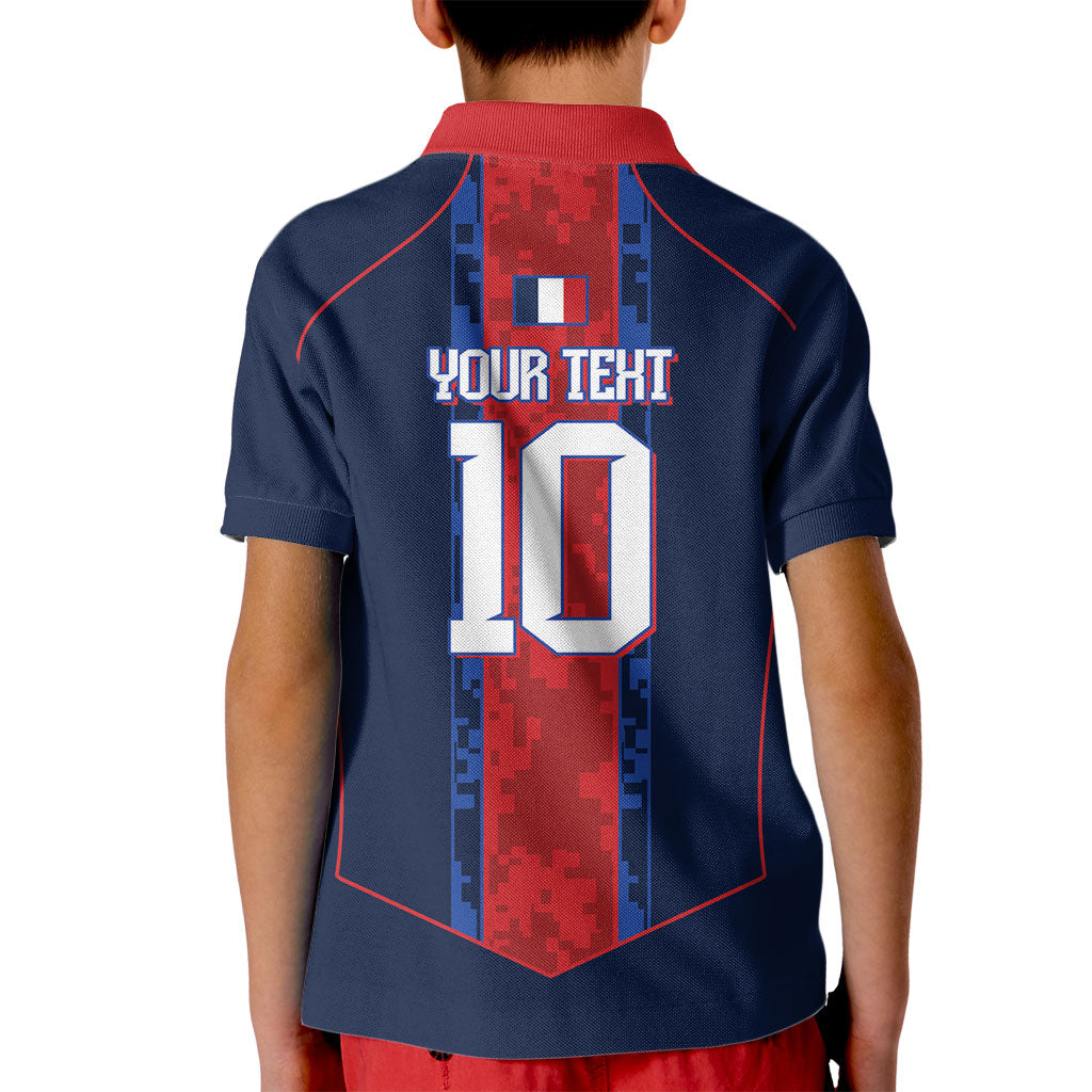 France Champion du Monde 2026 Custom Kid Polo Shirt Les Bleus Third Star Retro Style