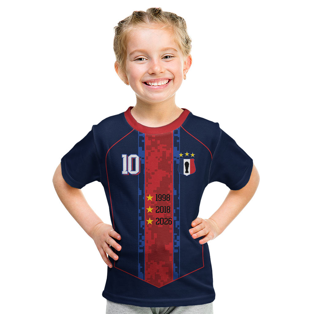 France Champion du Monde 2026 Custom Kid T Shirt Les Bleus Third Star Retro Style