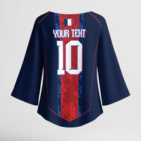 France Champion du Monde 2026 Custom Kimono Sleeve Blouse Les Bleus Third Star Retro Style