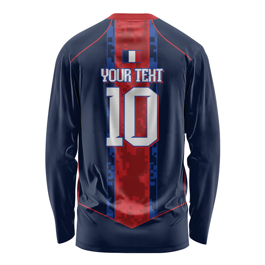 France Champion du Monde 2026 Custom Long Sleeve Shirt Les Bleus Third Star Retro Style