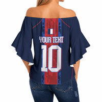France Champion du Monde 2026 Custom Off Shoulder Wrap Waist Top Les Bleus Third Star Retro Style