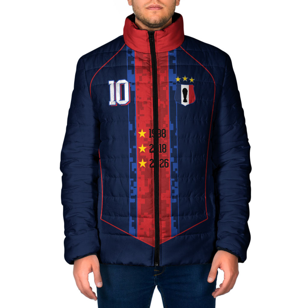 France Champion du Monde 2026 Custom Padded Jacket Les Bleus Third Star Retro Style