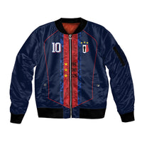France Champion du Monde 2026 Custom Sleeve Zip Bomber Jacket Les Bleus Third Star Retro Style