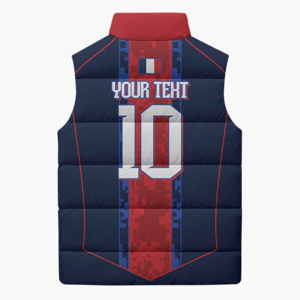 France Champion du Monde 2026 Custom Sleeveless Puffer Jacket Les Bleus Third Star Retro Style
