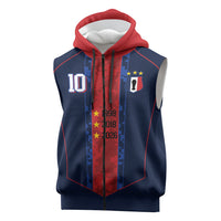 France Champion du Monde 2026 Custom Sleeveless Zip Hoodie Les Bleus Third Star Retro Style