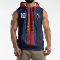 France Champion du Monde 2026 Custom Sleeveless Zip Hoodie Les Bleus Third Star Retro Style