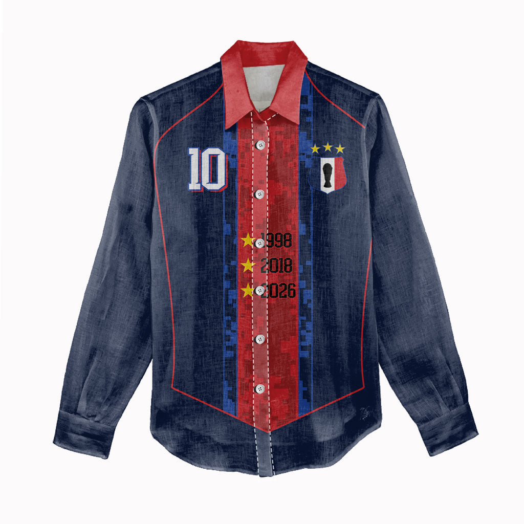 France Champion du Monde 2026 Custom Women Casual Shirt Les Bleus Third Star Retro Style