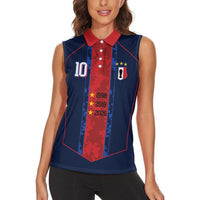 France Champion du Monde 2026 Custom Women Sleeveless Polo Shirt Les Bleus Third Star Retro Style