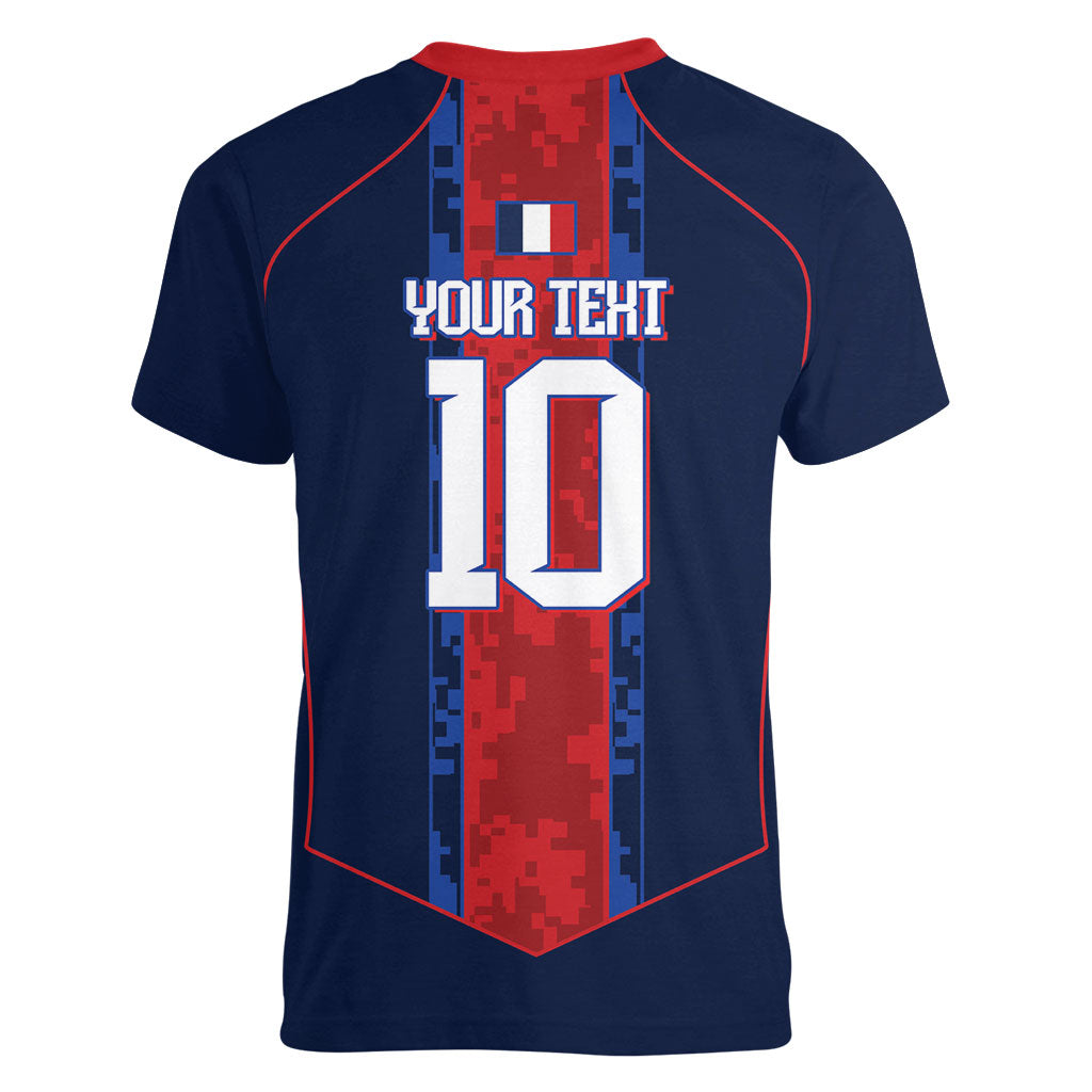 France Champion du Monde 2026 Custom Women V-Neck T-Shirt Les Bleus Third Star Retro Style