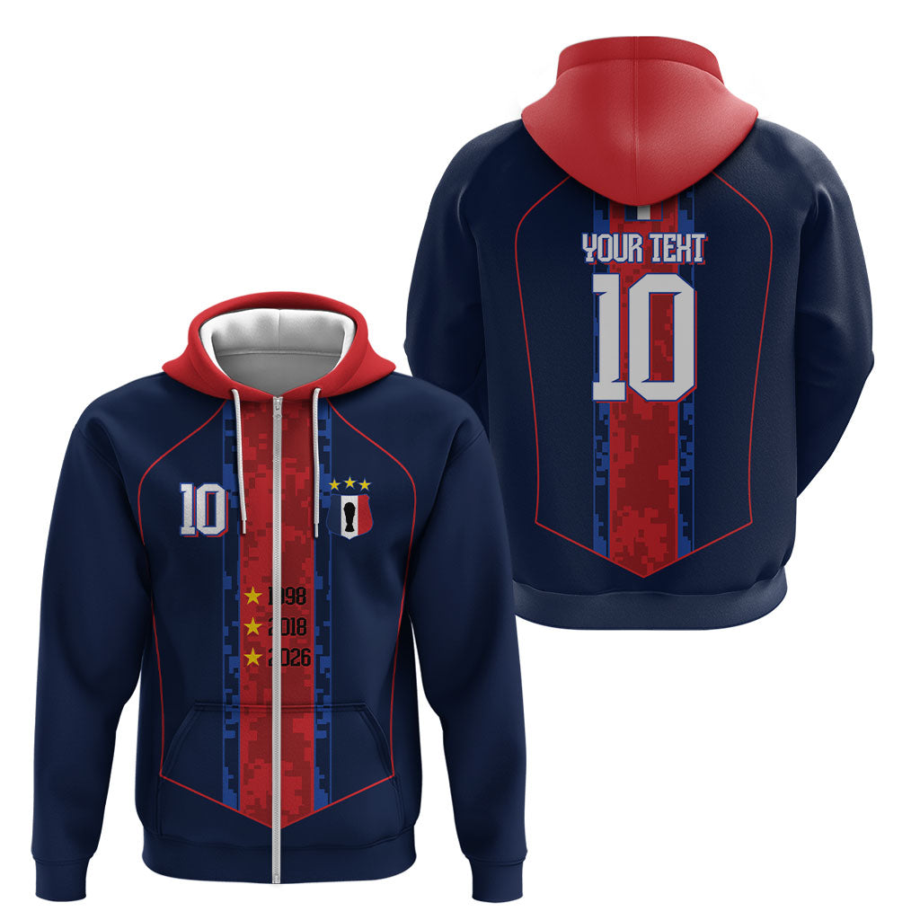 France Champion du Monde 2026 Custom Zip Hoodie Les Bleus Third Star Retro Style
