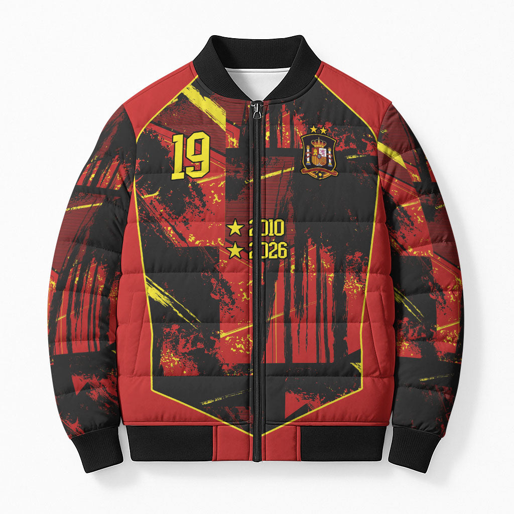 Spain Campeon del Mundo 2026 Custom Bomber Puffer Jacket Espana Second Star Retro Style