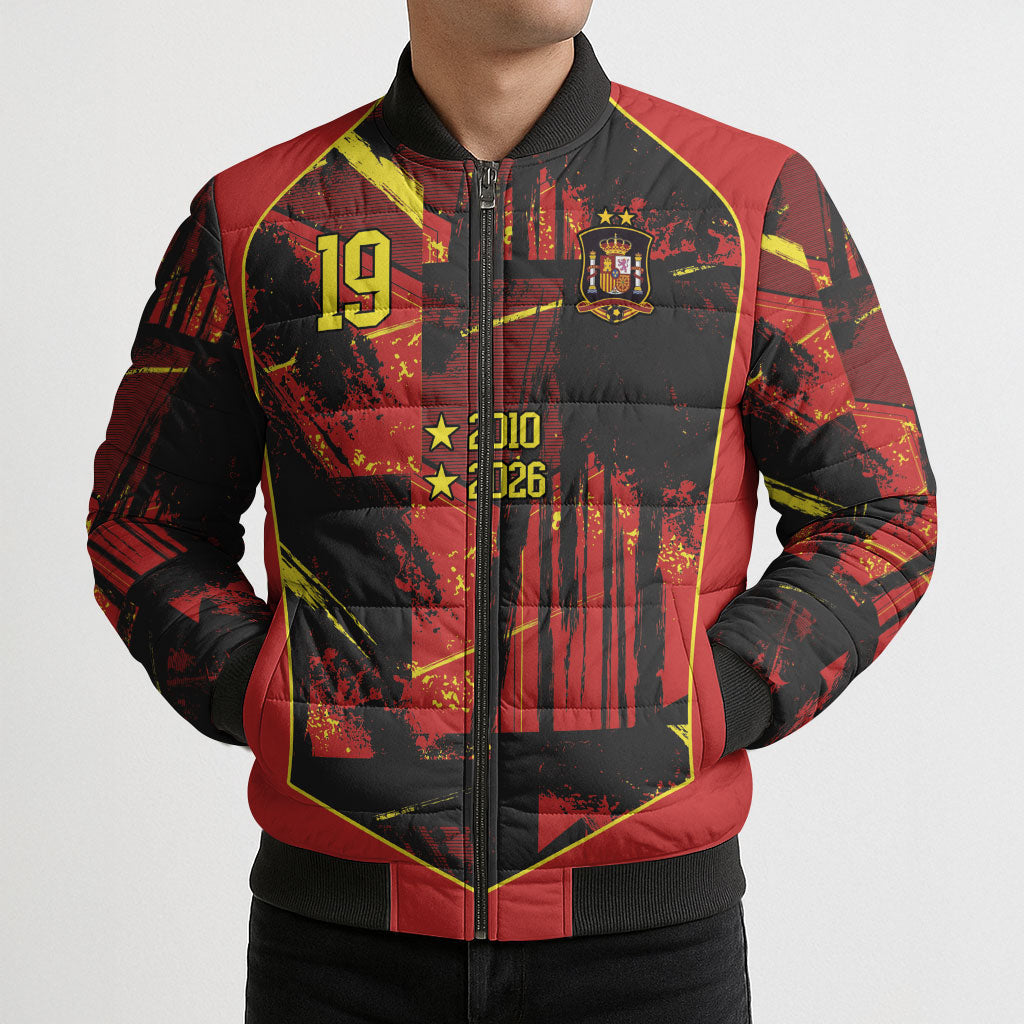 Spain Campeon del Mundo 2026 Custom Bomber Puffer Jacket Espana Second Star Retro Style