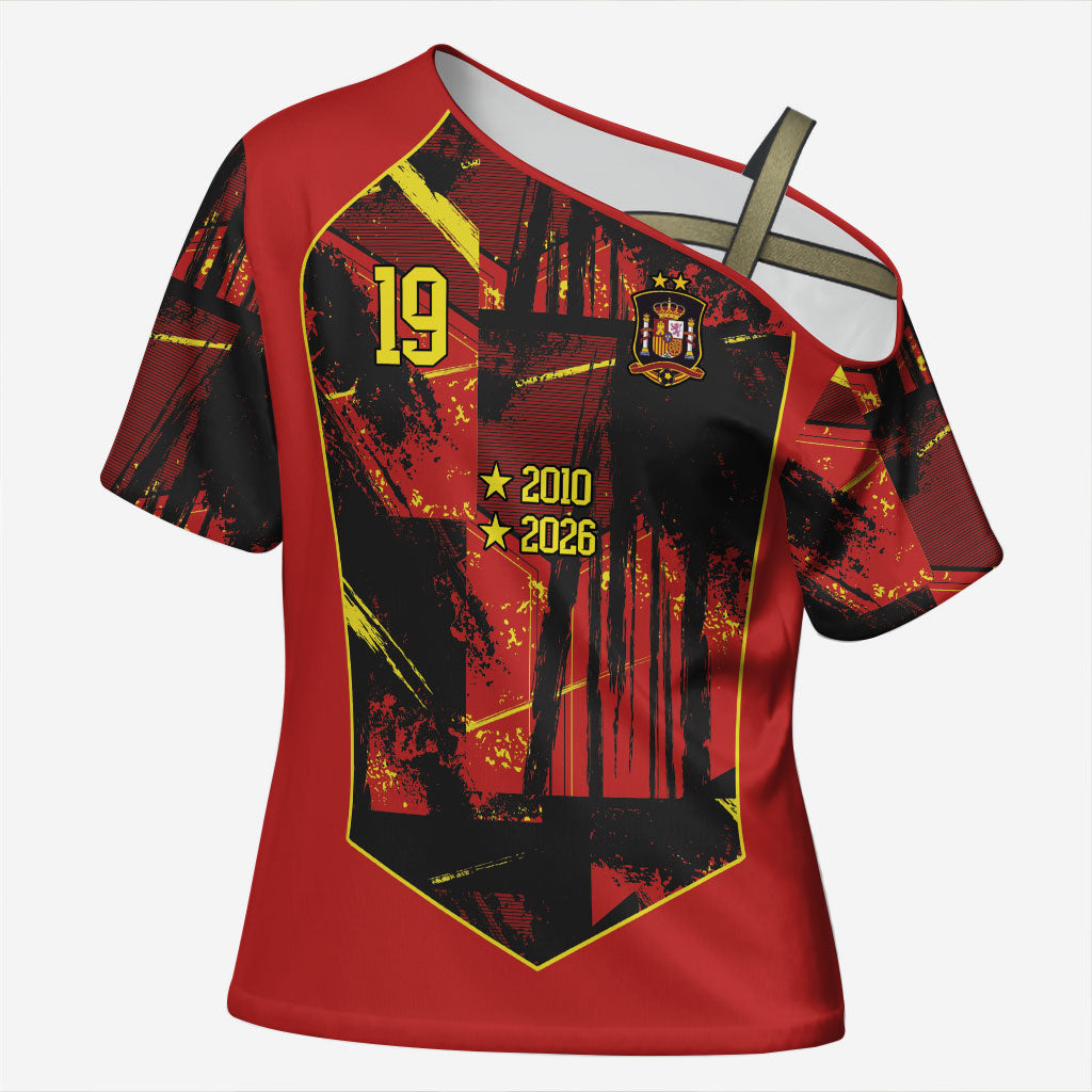 Spain Campeon del Mundo 2026 Custom Cross Shoulder Shirt Espana Second Star Retro Style