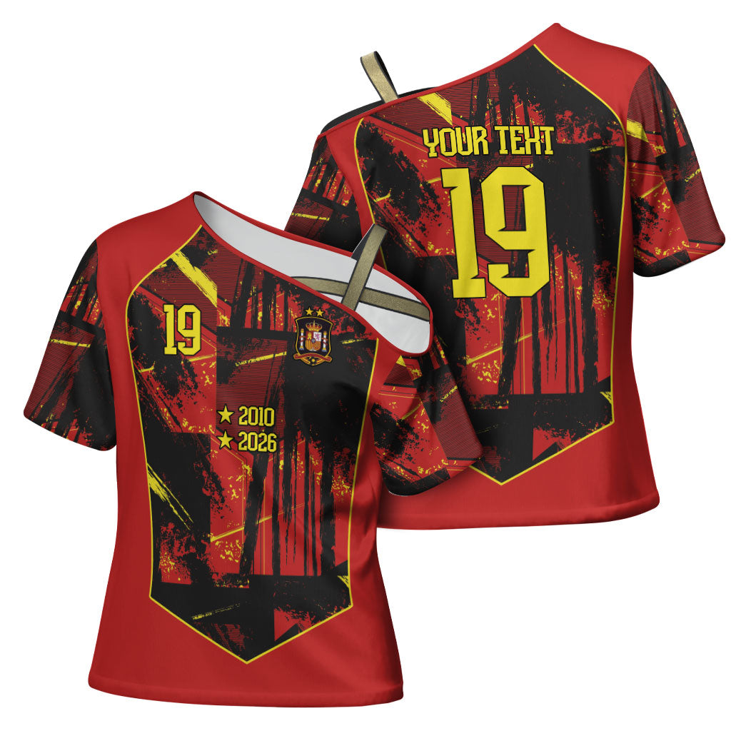 Spain Campeon del Mundo 2026 Custom Cross Shoulder Shirt Espana Second Star Retro Style