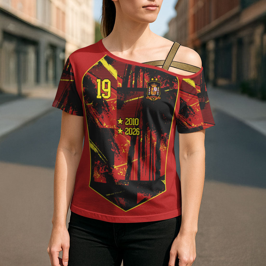 Spain Campeon del Mundo 2026 Custom Cross Shoulder Shirt Espana Second Star Retro Style