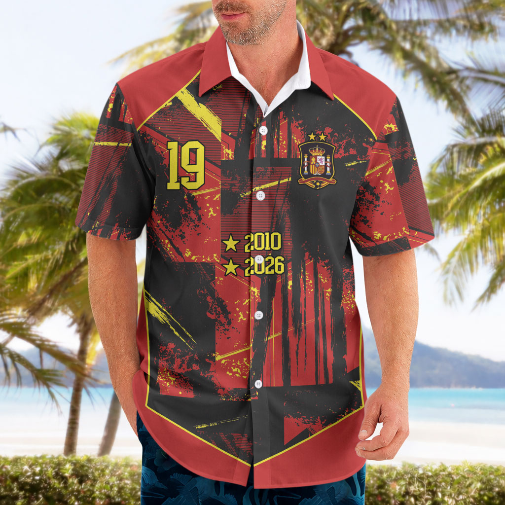 Spain Campeon del Mundo 2026 Custom Hawaiian Shirt Espana Second Star Retro Style