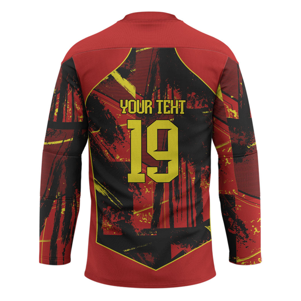 Spain Campeon del Mundo 2026 Custom Hockey Jersey Espana Second Star Retro Style