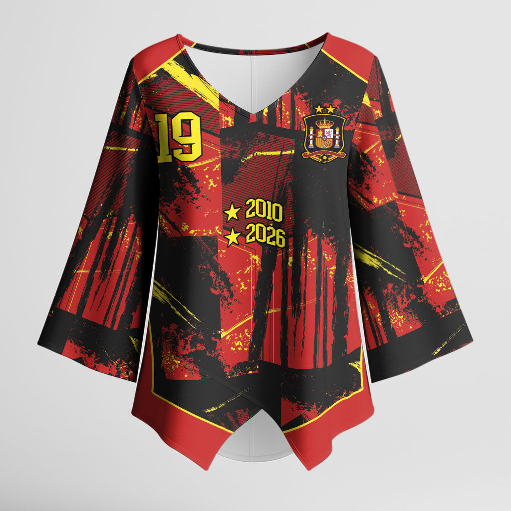 Spain Campeon del Mundo 2026 Custom Kimono Sleeve Blouse Espana Second Star Retro Style