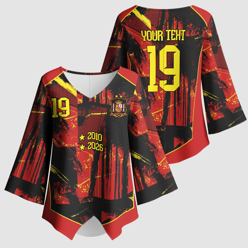 Spain Campeon del Mundo 2026 Custom Kimono Sleeve Blouse Espana Second Star Retro Style