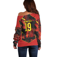 Spain Campeon del Mundo 2026 Custom Off Shoulder Sweater Espana Second Star Retro Style