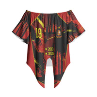 Spain Campeon del Mundo 2026 Custom Off Shoulder Wrap Waist Top Espana Second Star Retro Style