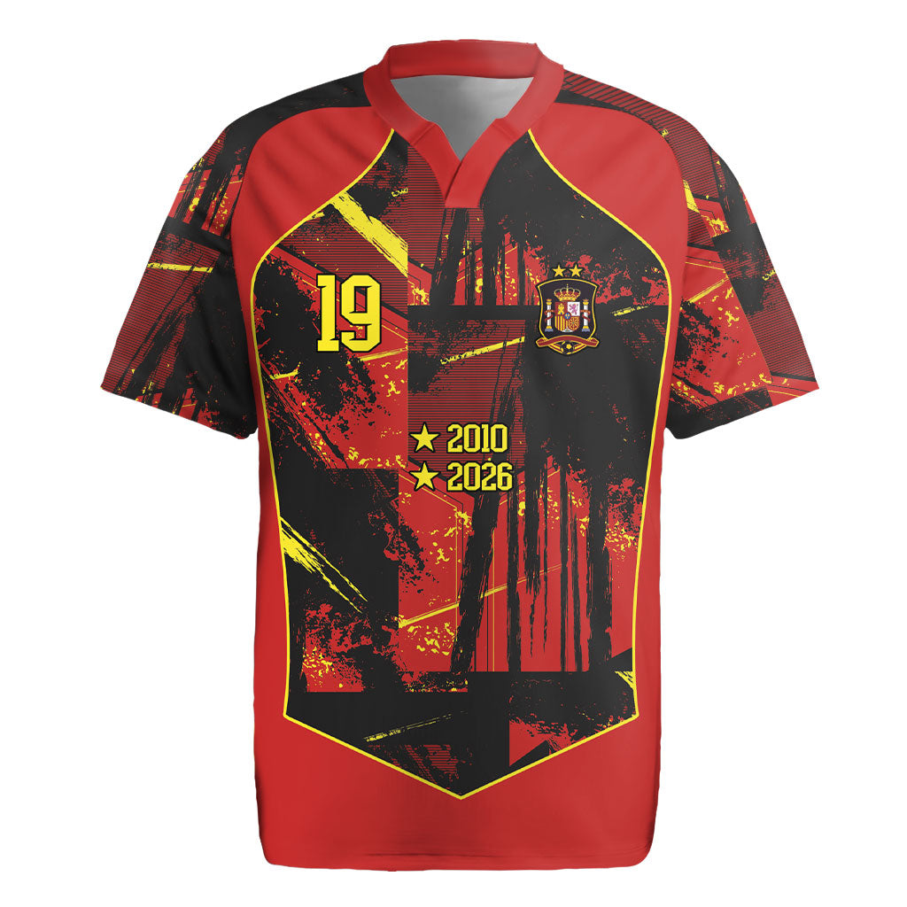 Spain Campeon del Mundo 2026 Custom Rugby Jersey Espana Second Star Retro Style
