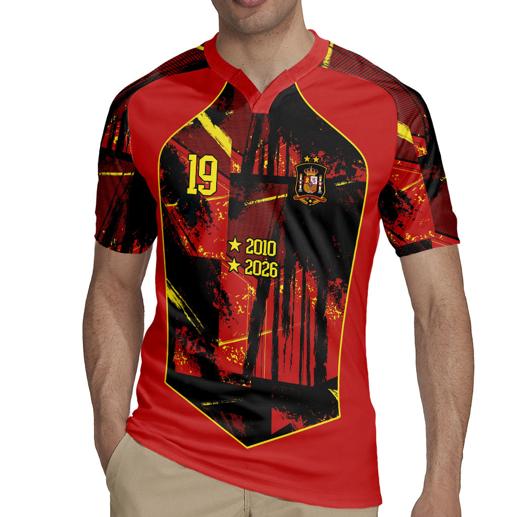 Spain Campeon del Mundo 2026 Custom Rugby Jersey Espana Second Star Retro Style