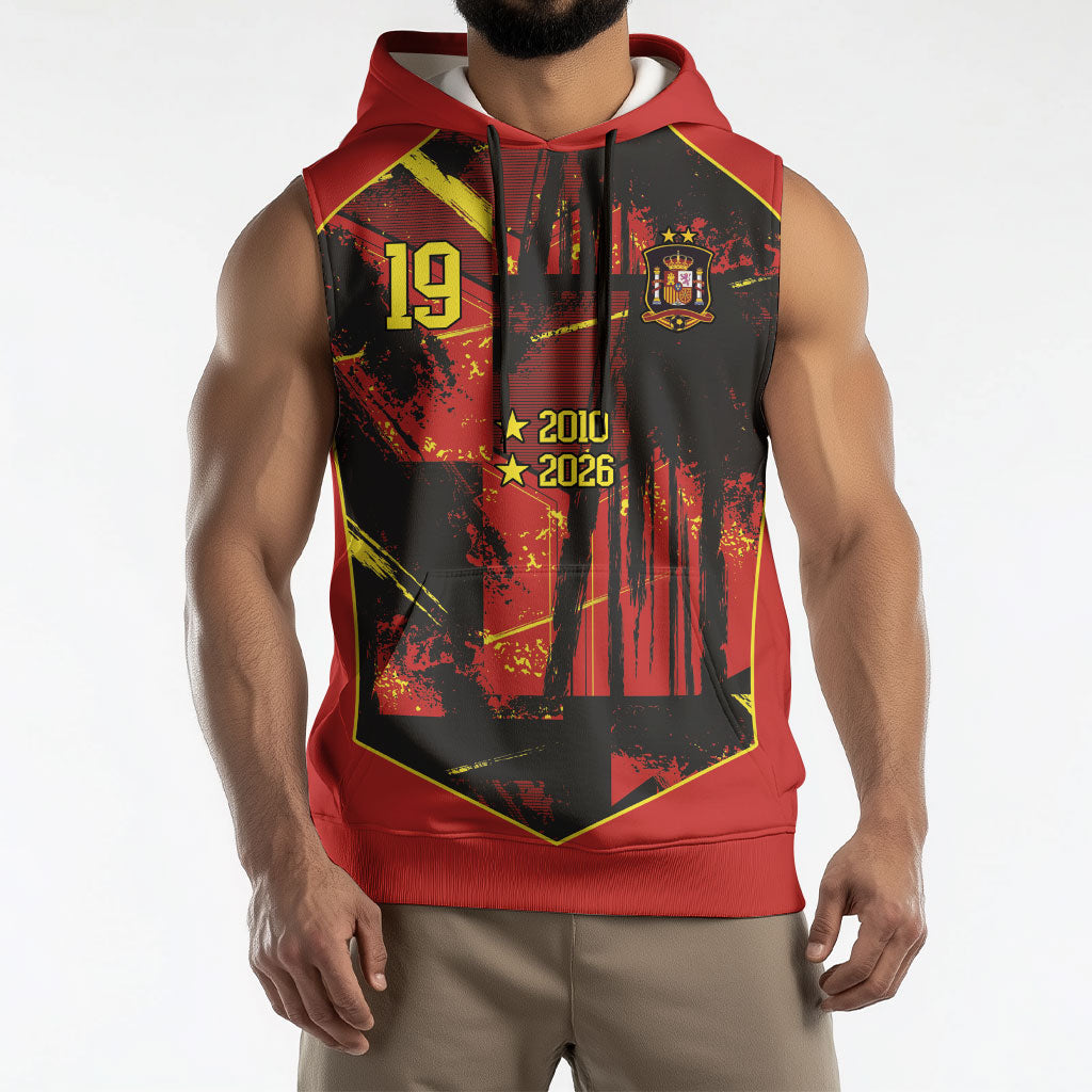 Spain Campeon del Mundo 2026 Custom Sleeveless Hoodie Espana Second Star Retro Style