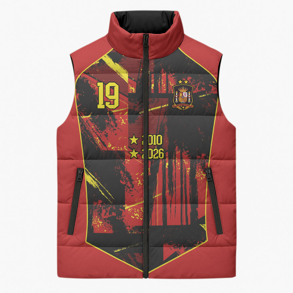 Spain Campeon del Mundo 2026 Custom Sleeveless Puffer Jacket Espana Second Star Retro Style