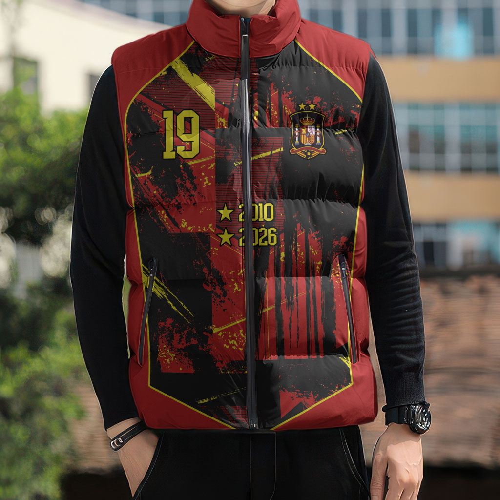 Spain Campeon del Mundo 2026 Custom Sleeveless Puffer Jacket Espana Second Star Retro Style