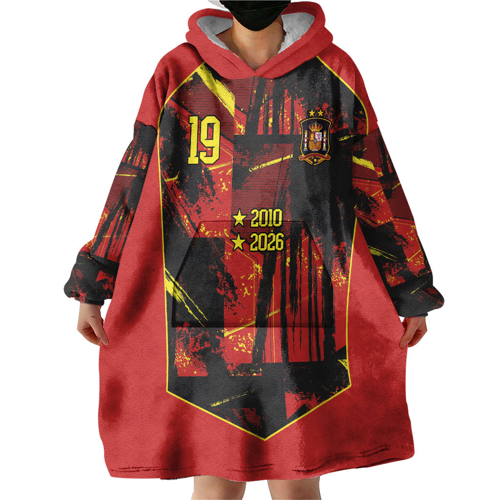 Spain Campeon del Mundo 2026 Custom Wearable Blanket Hoodie Espana Second Star Retro Style