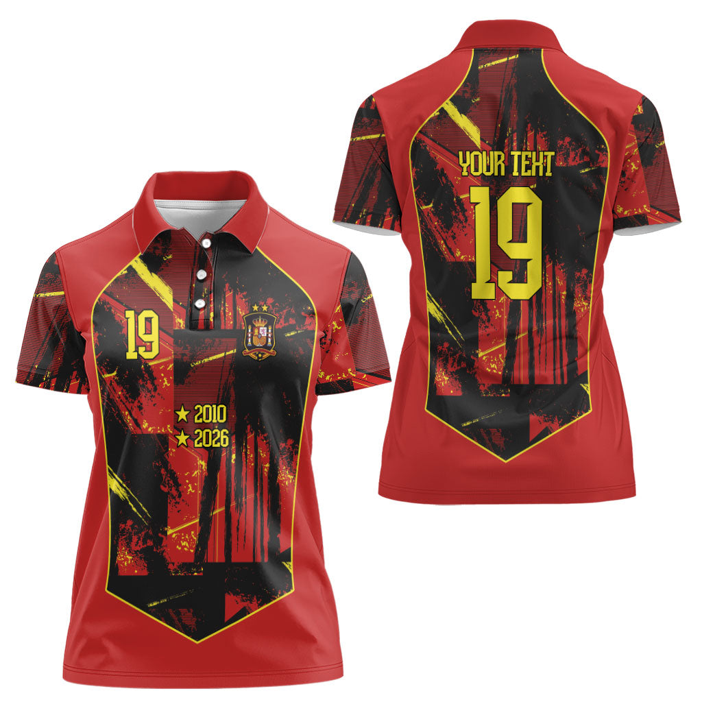 Spain Campeon del Mundo 2026 Custom Women Polo Shirt Espana Second Star Retro Style
