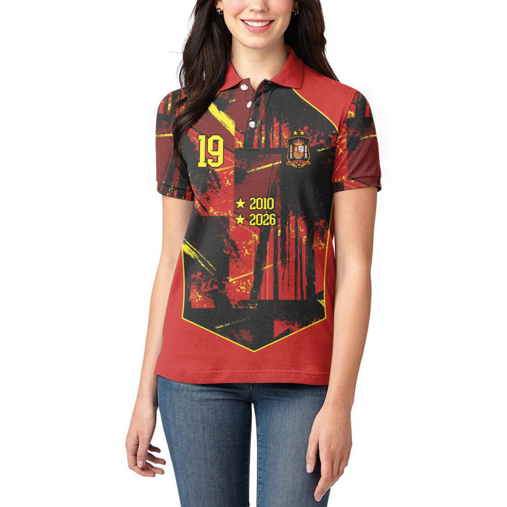 Spain Campeon del Mundo 2026 Custom Women Polo Shirt Espana Second Star Retro Style