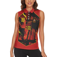 Spain Campeon del Mundo 2026 Custom Women Sleeveless Polo Shirt Espana Second Star Retro Style