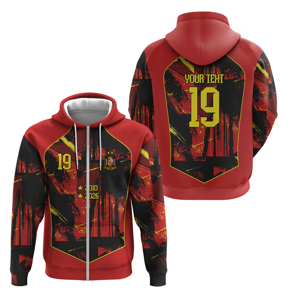 Spain Campeon del Mundo 2026 Custom Zip Hoodie Espana Second Star Retro Style