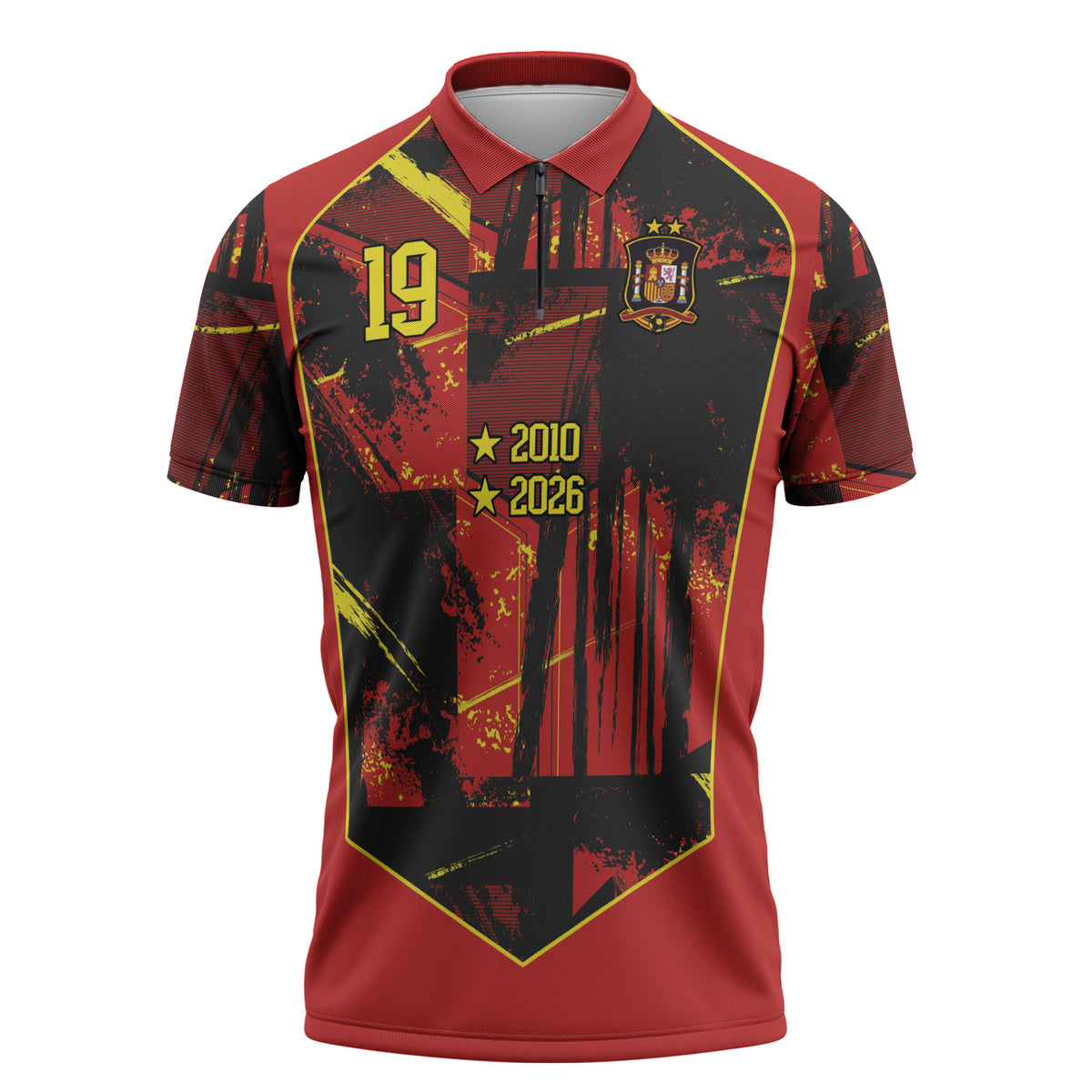 Spain Campeon del Mundo 2026 Custom Zipper Polo Shirt Espana Second Star Retro Style