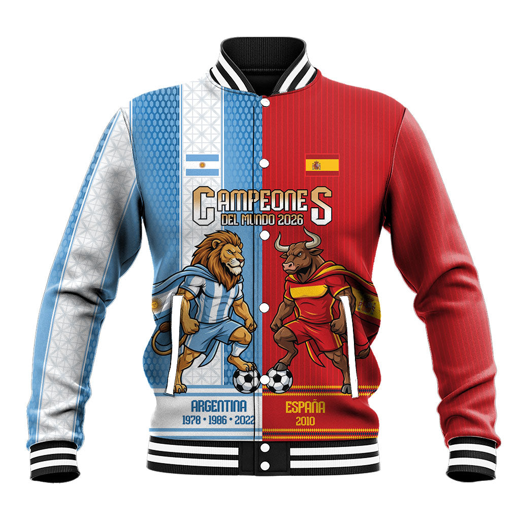 Argentina Spain World Final Football Personalized Baseball Jacket Un Idioma Dos Naciones Un Campeon