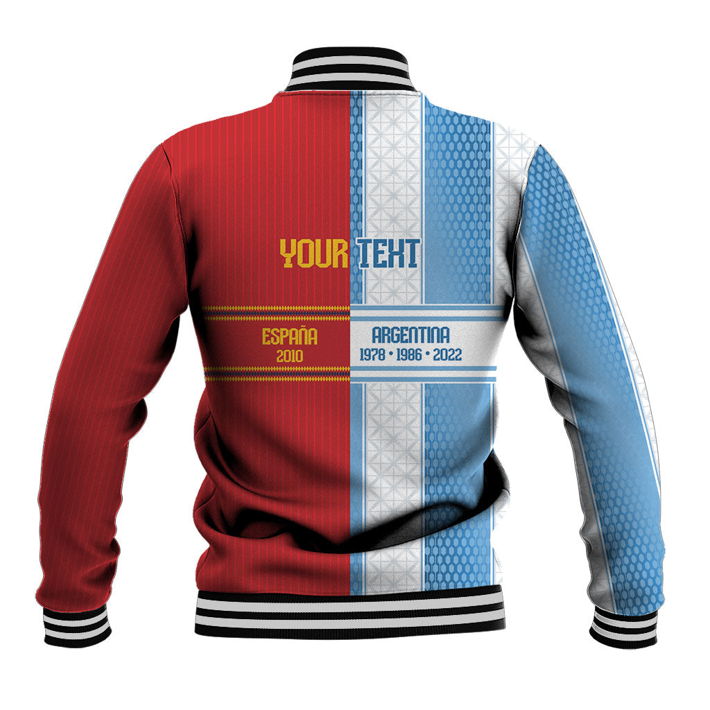 Argentina Spain World Final Football Personalized Baseball Jacket Un Idioma Dos Naciones Un Campeon