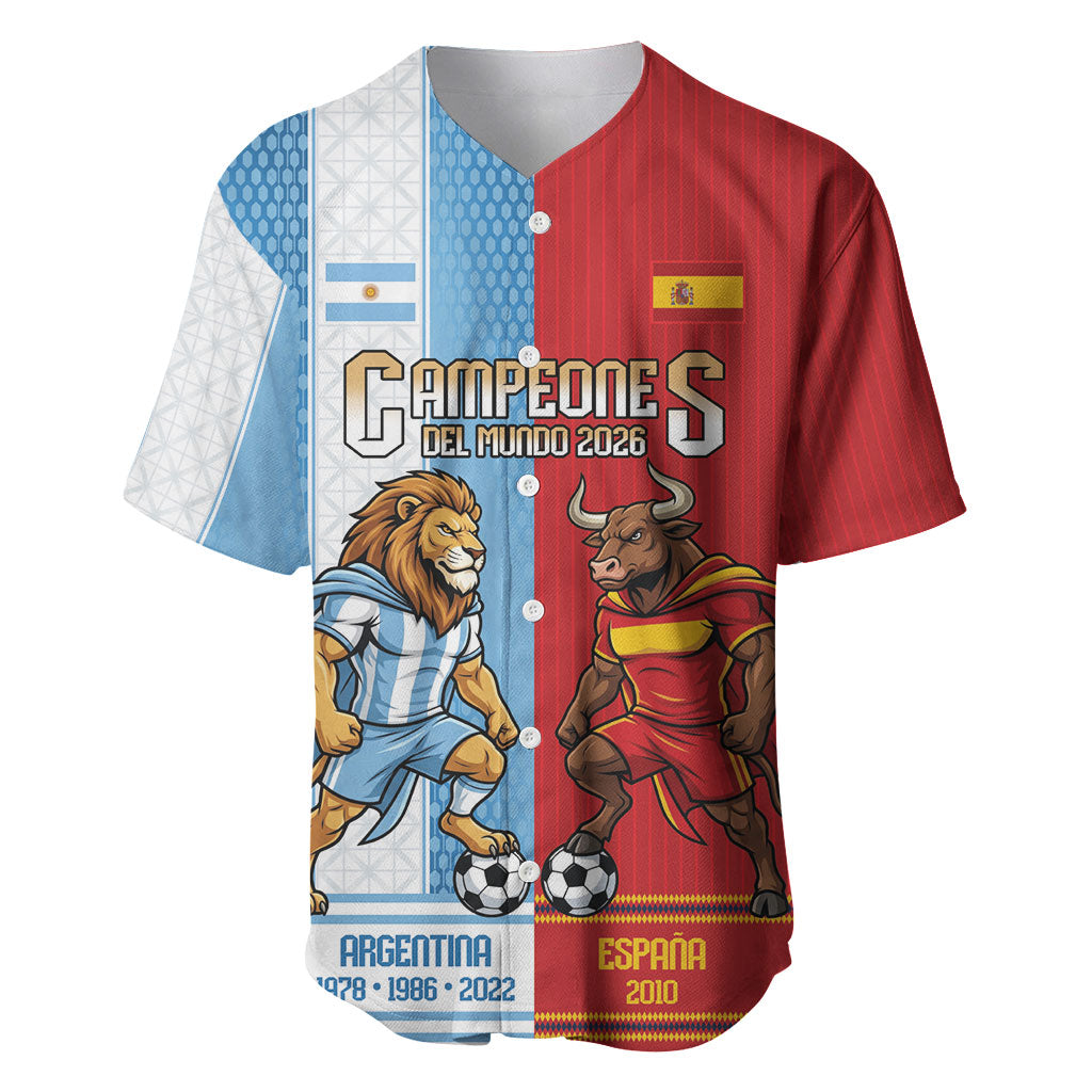 Argentina Spain World Final Football Personalized Baseball Jersey Un Idioma Dos Naciones Un Campeon