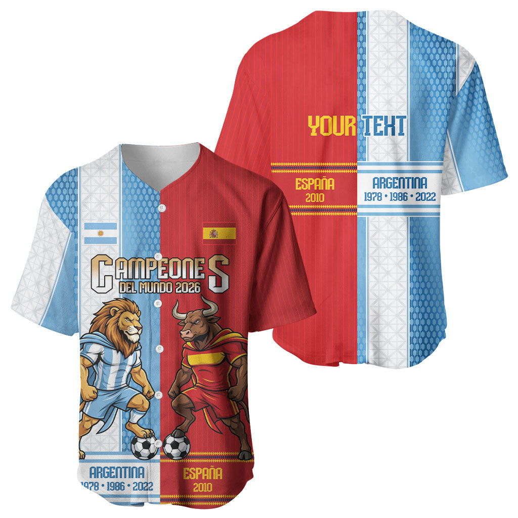 Argentina Spain World Final Football Personalized Baseball Jersey Un Idioma Dos Naciones Un Campeon