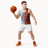 Argentina Spain World Final Football Personalized Basketball Jersey Un Idioma Dos Naciones Un Campeon